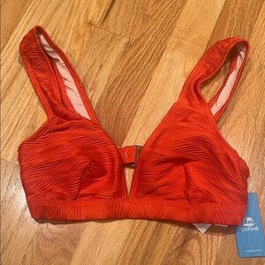 Cupshe Women's Vibrant Red Textured Bra